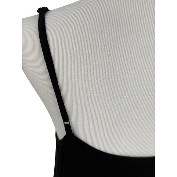 Oddi Black Lace Trim Spaghetti Straps Ruffled Hem Scoop Neck Dress Extender L - Picture 7 of 10